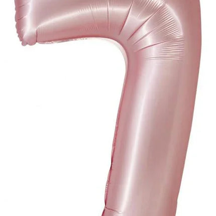Rózsaszín 7-es Light Pink Mat szám fólia lufi 76 cm