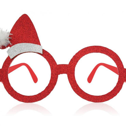 Karácsonyi Red szemüveg kicsi Mikulás sapkával rajta