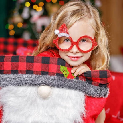 Karácsonyi Red szemüveg kicsi Mikulás sapkával rajta