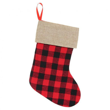 Kockás Chequered karácsonyi kandalló zokni, csizma 40,5 cm