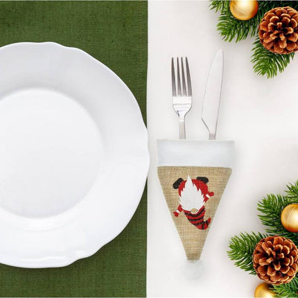 Karácsonyi Gnome evőeszköz kabát 11 cm