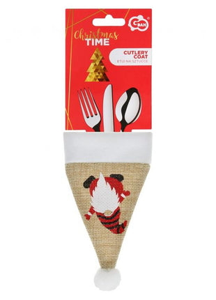 Karácsonyi Gnome evőeszköz kabát 11 cm