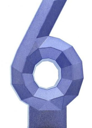Kék 6-os Diamond Metallic számgyertya, tortagyertya