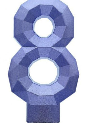 Kék 8-as Diamond Metallic számgyertya, tortagyertya