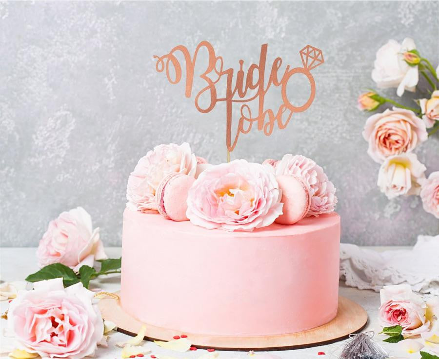Bride to be Rose gold torta dekoráció 16x15cm