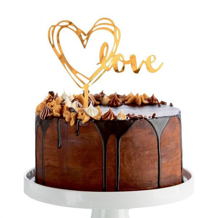 Arany szív Gold torta dekoráció 13 cm