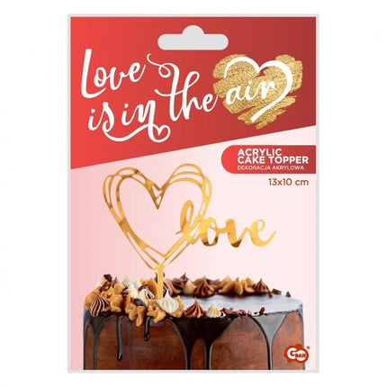 Arany szív Gold torta dekoráció 13 cm