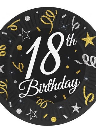 Happy Birthday 18 B&C papírtányér 6 db-os 18 cm
