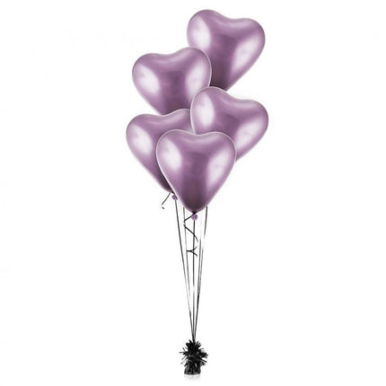 Szív Platinum Light Purple léggömb, lufi 6 db-os 12 inch (30 cm)