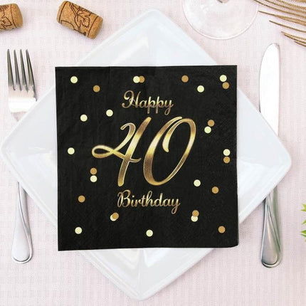 Happy Birthday 40 B&C Gold szalvéta 20 db-os 33x33 cm