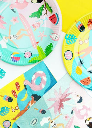 Nyár Surfing papírtányér 6 db-os 18 cm