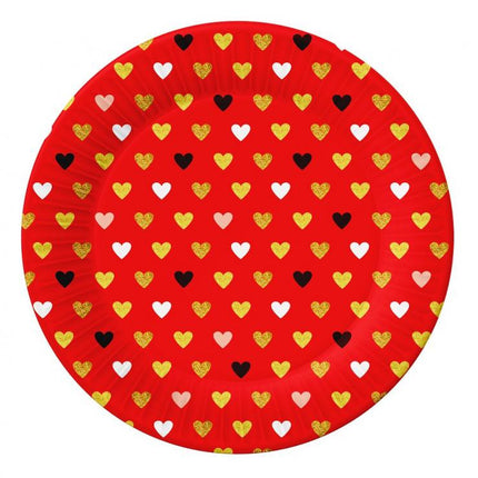 Szerelem XOXO Red papírtányér 6 db-os 18 cm