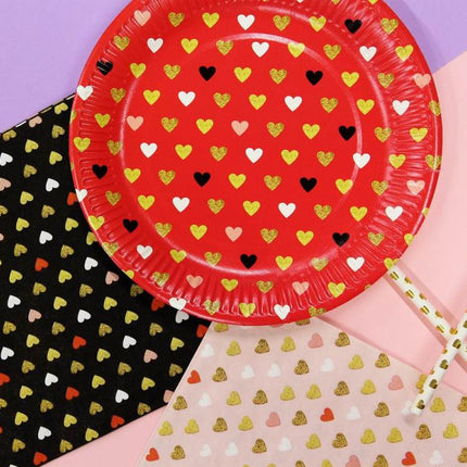 Szerelem XOXO Red papírtányér 6 db-os 18 cm