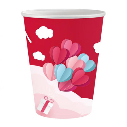 Szerelem Love Is In The Air Red papír pohár 6 db-os 250 ml