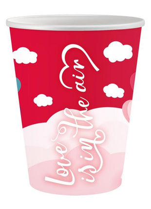 Szerelem Love Is In The Air Red papír pohár 6 db-os 250 ml