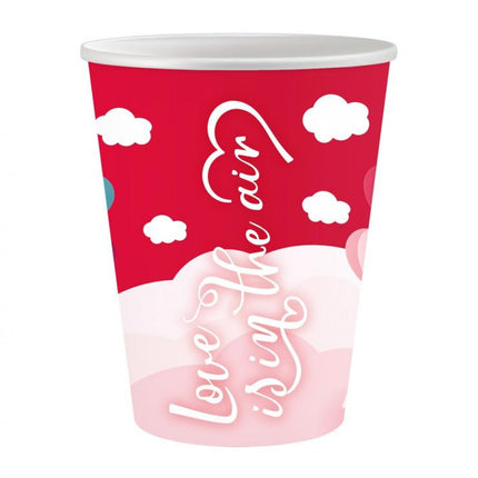 Szerelem Love Is In The Air Red papír pohár 6 db-os 250 ml