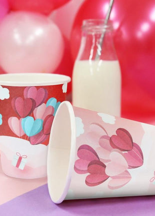 Szerelem Love Is In The Air Red papír pohár 6 db-os 250 ml