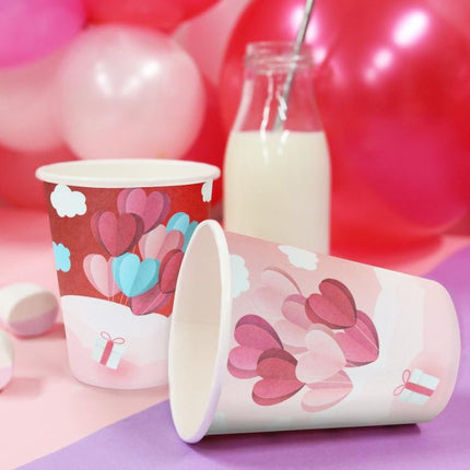 Szerelem Love Is In The Air Red papír pohár 6 db-os 250 ml