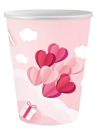 Szerelem Love Is In The Air Pink papír pohár 6 db-os 250 ml