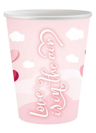 Szerelem Love Is In The Air Pink papír pohár 6 db-os 250 ml