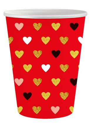 Szerelem XOXO Red papír pohár 6 db-os 250 ml