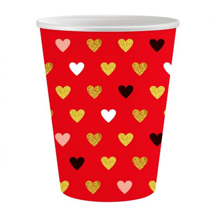 Szerelem XOXO Red papír pohár 6 db-os 250 ml