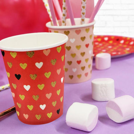 Szerelem XOXO Red papír pohár 6 db-os 250 ml