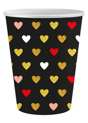 Szerelem XOXO Black papír pohár 6 db-os 250 ml