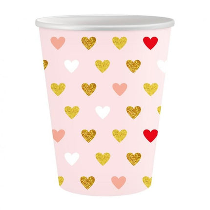 Szerelem XOXO Pink papír pohár 6 db-os 250 ml