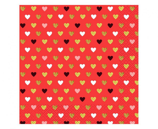 Szerelem XOXO Red szalvéta 20 db-os 33x33 cm