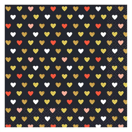 Szerelem XOXO Black szalvéta 20 db-os 33x33 cm