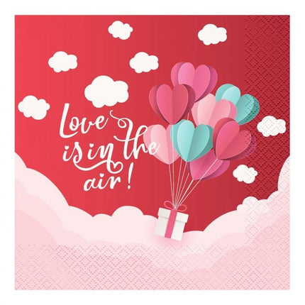 Szerelem Love Is In The Air Red szalvéta 20 db-os 33x33 cm