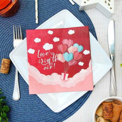 Szerelem Love Is In The Air Red szalvéta 20 db-os 33x33 cm