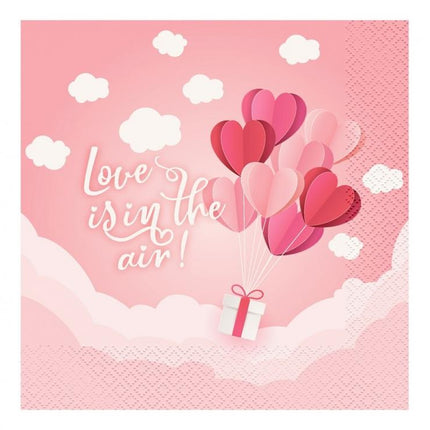 Szerelem Love Is In The Air Pink szalvéta 20 db-os 33x33 cm