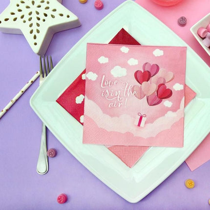 Szerelem Love Is In The Air Pink szalvéta 20 db-os 33x33 cm