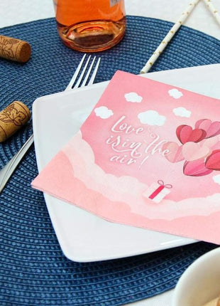 Szerelem Love Is In The Air Pink szalvéta 20 db-os 33x33 cm