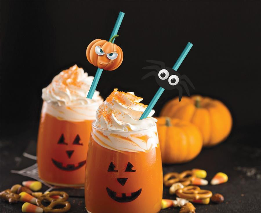 Halloween, Boo papír szívószál 6 db-os