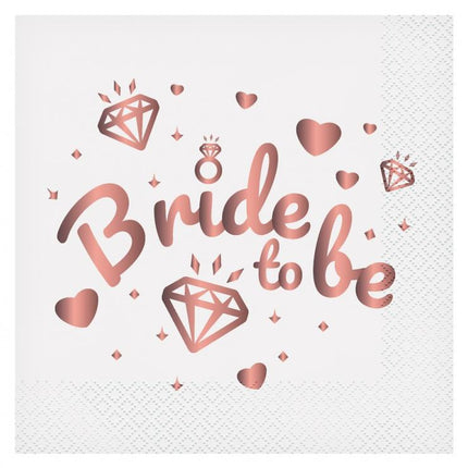 Lánybúcsú Bride To Be White szalvéta 20 db-os 33x33 cm