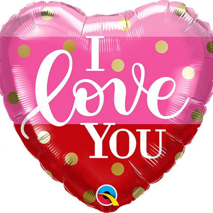 I Love You Dots fólia lufi 46 cm