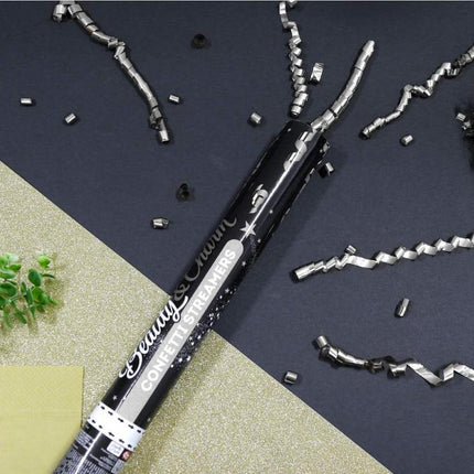 Ezüst Streamers konfetti kilövő 40 cm