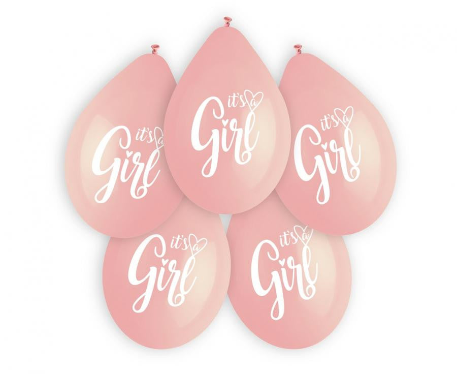 It's a Girl Pink függő léggömb, lufi 5 db-os 13 inch (30 cm)
