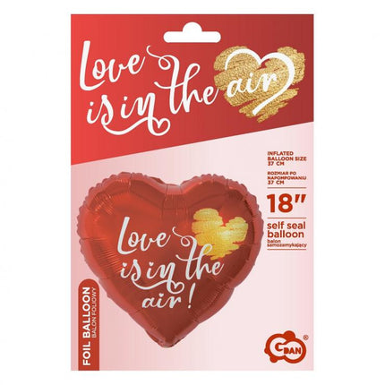 Szerelem Love Is In The Air fólia lufi 37 cm