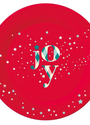Karácsonyi Red Joy papírtányér 6 db-os 18 cm