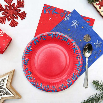 Karácsonyi Let It Snow papírtányér 6 db-os 18 cm