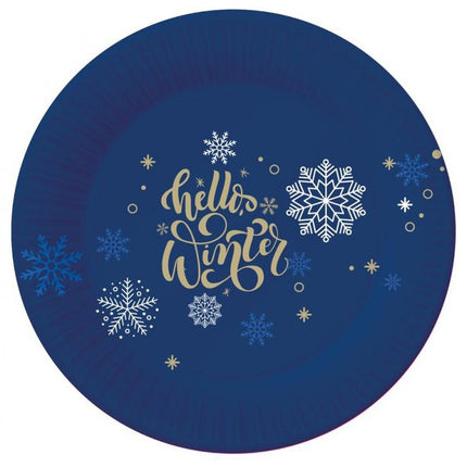 Karácsonyi Snowflakes papírtányér 6 db-os 18 cm