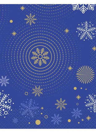 Karácsonyi Navy Blue Snowflakes szalvéta 20 db-os 33x33 cm
