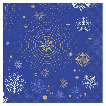 Karácsonyi Navy Blue Snowflakes szalvéta 20 db-os 33x33 cm