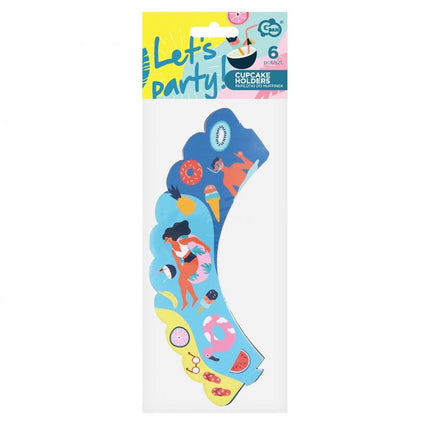 Nyár Surfing muffin dísz 6 db-os