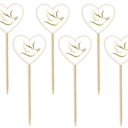 Szív Dove díszítő pálca 6 db-os