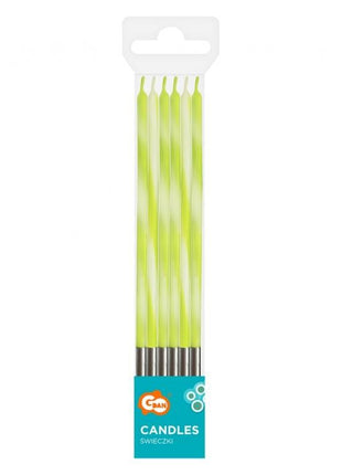 Zöld Candy Lime Green tortagyertya, gyertya szett 6 db-os